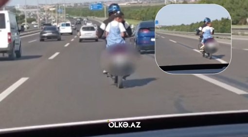 Özü kaska taxdı, azyaşlını təhlükəyə atdı &ndash; ANBAAN VİDEO&nbsp;