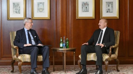 İlham Əliyev Almaniya İqtisadiyyatının Şərq Komitəsinin sədri Mixael Harms ilə görüşüb