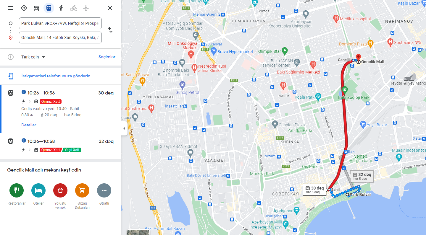 Bakının “Google” xəritəsindən avtobuslar niyə yığışdırıldı? - FOTO