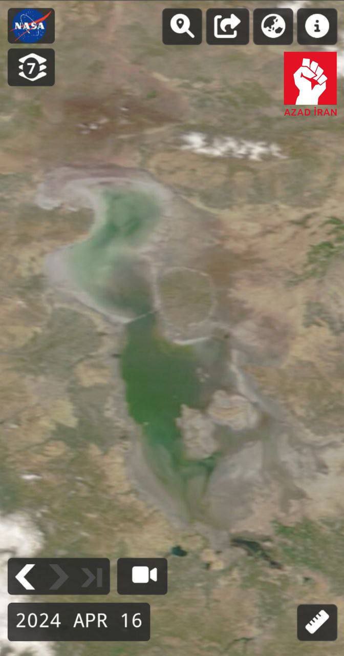 Urmiya gölünün son peyk görüntüsü - FOTO