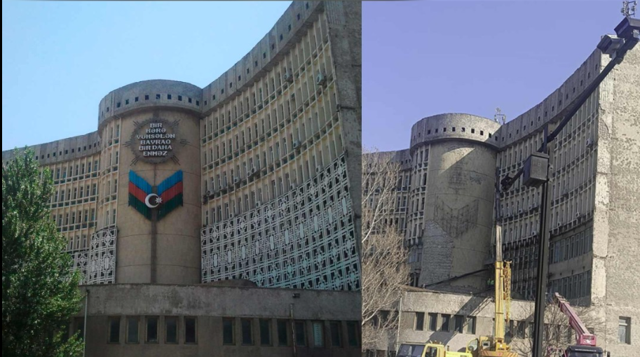 20 yanvardakı məşhur binada söküntü işləri aparılır - FOTO