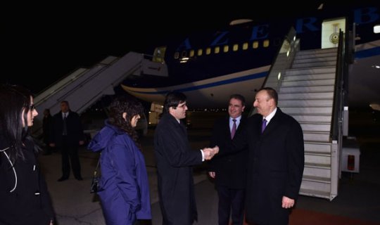 Prezident İlham Əliyev Bolqarıstana rəsmi səfərə gəlib