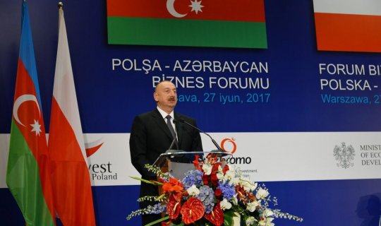 Prezidenti İlham Əliyev  Azərbaycan-Polşa biznes forumun açılış mərasimində iştirak edib