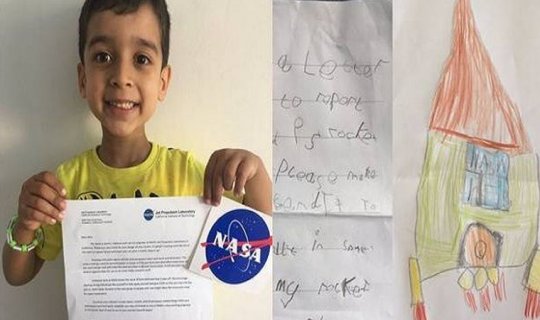 5 yaşlı uşaqdan NASA-nı heyrətləndirən məktub