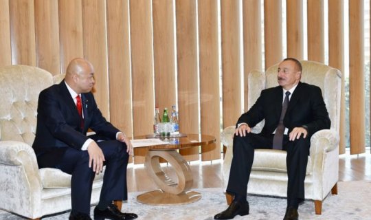 Prezident İlham Əliyev Yaponiyanın xarici işlər nazirinin parlamentari müavini ilə görüşüb