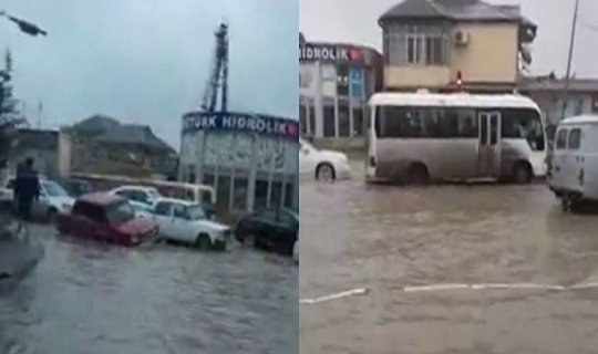 Bakıda acınacaqlı vəziyyət: Küçələr gölməçələrə çevrildi