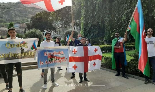 Tbilisidə Azərbaycana dəstək aksiyası keçirildi - FOTO