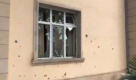 Tərtərdə vurulmuş məhkəmə binasının görüntüləri - FOTO/VİDEO