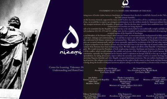 Nizami Gəncəvi Beynəlxalq Mərkəzinin həmsədrləri Dağlıq Qarabağa sülh və ədalət tələb edirlər