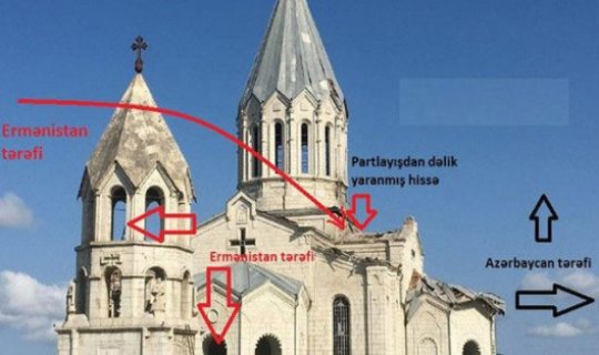 Ermənilərin növbəti feyki - Şuşadakı kilsəyə dəyən mifik “raket zərbəsi” - FOTO