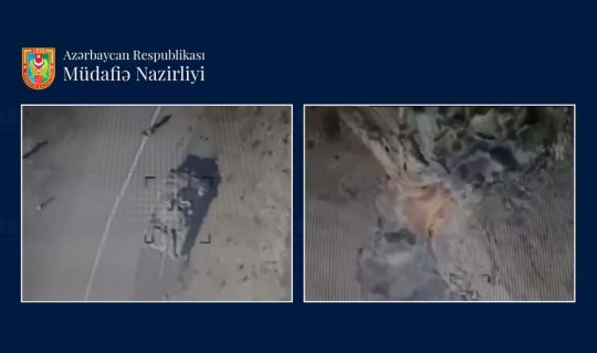 Bir “Harop” tankı məhv etdi, ikinci “Harop”un kamerasına düşdü -VİDEO