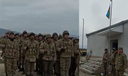 Ağdamın Şelli kəndində Azərbaycan bayrağı ucaldılıb - FOTO