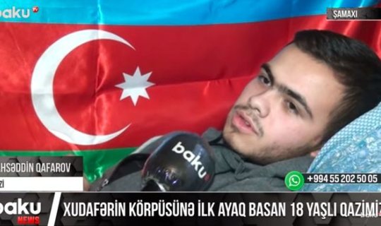 Xudafərin körpüsünə ilk ayaq basan 18 yaşlı qazimiz - VİDEO