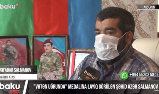 “Vətən uğrunda” medallı şəhidimizin atası: “Başımı uca tuturam, oğlumun qanı yerdə qalmadı” - VİDEO