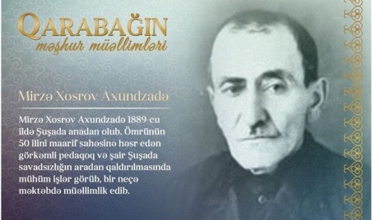 “Qarabağın məşhur müəllimləri” – Mirzə Xosrov Axundzadə