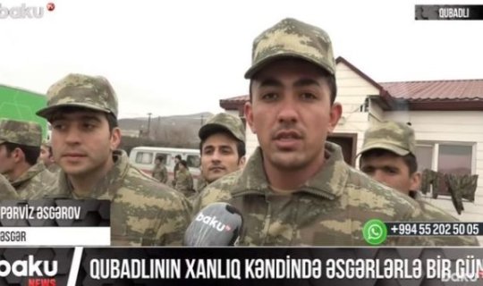 Qubadlının Xanlıq kəndindəki əsgərlərin bir günü - VİDEO