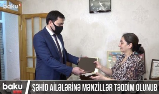 Şəhid ailələrinə mənzillər təqdim olunub - VİDEO