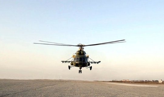 Helikopterlərlə uçuş məşqləri keçirilib - VİDEO