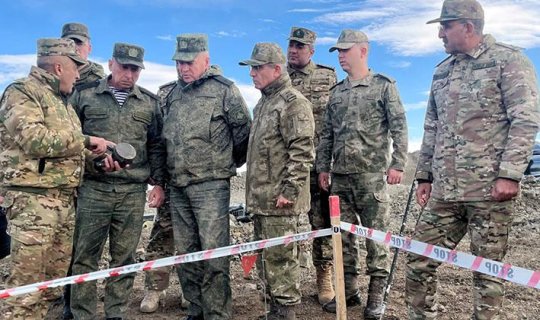 Türk və rus generallar Sarıbaba yüksəkliyində - FOTO
