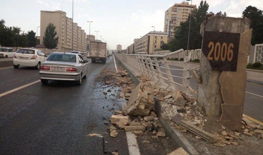 Azərbaycanda yollara 700 min manatlıq ziyan dəyib
