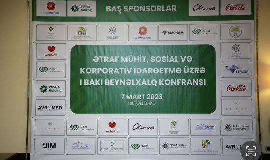 “Azərlotereya” ASC “Ətraf Mühit, Sosial və Korporativ İdarəetmə üzrə I Bakı Beynəlxalq Konfransı”nın baş sponsoru olub