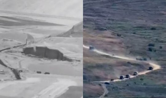 Təxribata hazırlaşan Ermənistan “fəaliyyəti”ni davam etdirir: Sərhədə doğru irəliləyən hərbi karvan - VİDEO