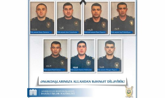 Yol qəzasında və terror aktı nəticəsində həlak olan polislərin fotoları yayılıb