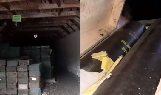 Hərbçilərimiz daha bir sursat anbarı aşkarladılar - VİDEO