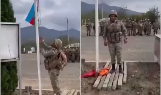 Ağdərədə Azərbaycan bayrağı dalğalanır - VİDEO