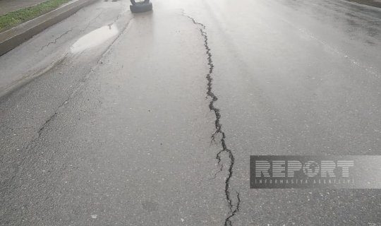 Azərbaycanda daha bir yol çökdü - FOTO