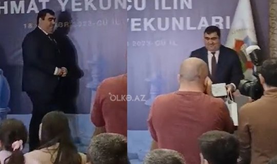 Seymur Talıbov görüntüləndi: onları mükafatlandırdı - VİDEO