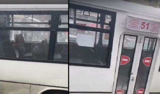 Bakıda sərnişin avtobusu qəzaya uğradı - VİDEO