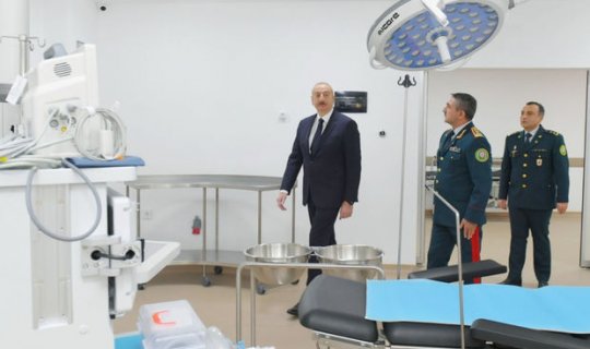 Prezident hərbi hospital kompleksinin açılışında - FOTO (YENİLƏNİB)