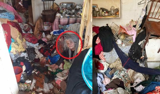 Azərbaycanda ahıl qadın siçovulların içərisində yaşayır - FOTO