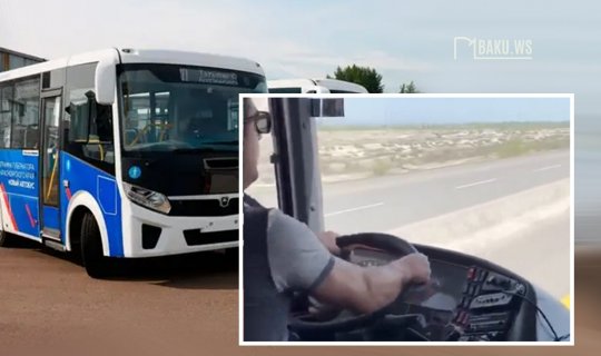 Tərtər-Bakı avtobusunda TƏHLÜKƏ - Sürücünün soyuqqanlılığı böyük faciənin qarşısını aldı - VİDEO