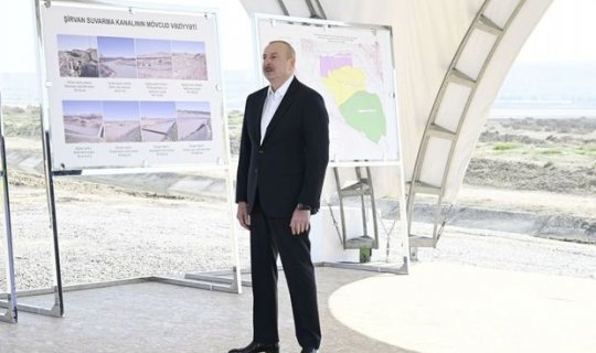 İlham Əliyev: “Şirvan suvarma kanalı istifadəyə veriləndən sonra Hacıqabul gölü də dolacaq”