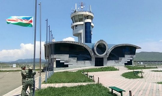 Xocalı aeroportunda Azərbaycan bayrağı qaldırılıb - VİDEO