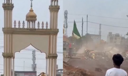 Hindistanda İslam peyğəmbəri ilə bağlı tikili sökülüb - VİDEO