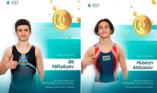 Azərbaycan gimnastları Almaniyada iki qızıl medal qazanıblar