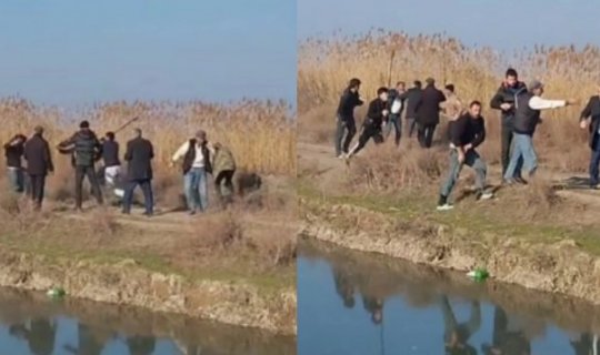 Azərbaycanda torpaq üstündə sakinlər arasında kütləvi dava düşüb - Video