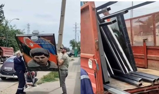 Şəhid lövhələrinin sökülməsi ilə bağlı icra hakimiyyətindən AÇIQLAMA - FOTO
