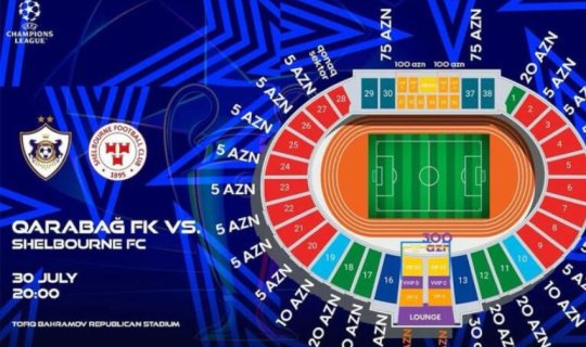 "Qarabağ" - "Şelburn" matçına satılan biletlərin sayı açıqlandı