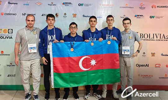 Azercell Beynəlxalq İnformatika Olimpiadasında uğur qazanan məktəbliləri təbrik edir