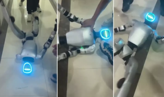 İdarəetməni itirən robot panik atak keçirdi - VİDEO