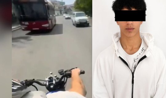 Yolda təhlükə yaradan&nbsp;motosiklet sürücüsü saxlanıldı