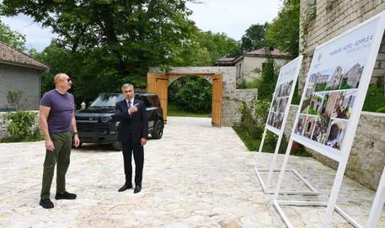 İlham Əliyev Şuşada "Yasəmən" hotelinin yeni korpusları ilə tanış olub