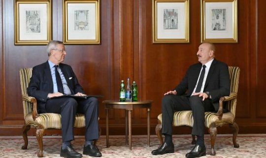 İlham Əliyev Almaniya İqtisadiyyatının Şərq Komitəsinin sədri Mixael Harms ilə görüşüb