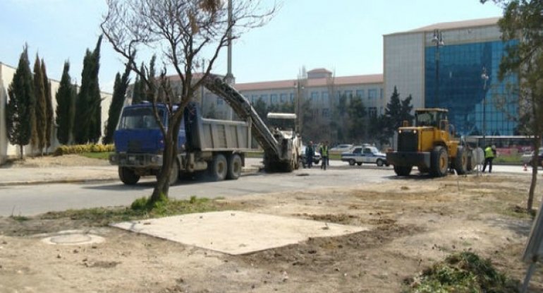 Bakının daha bir küçəsində təmir işlərinə başlanılıb