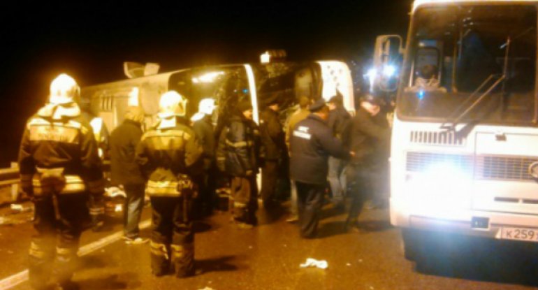 Moskva-İrəvan avtobusu qəzaya düşdü: 7ölü, 35 yaralı