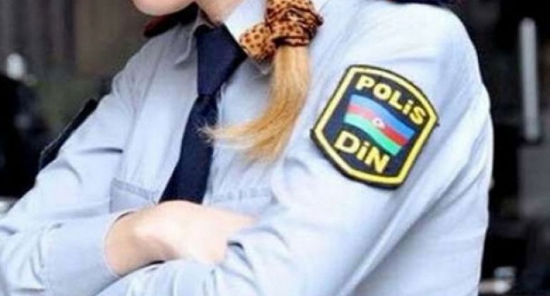 Azərbaycanda polis baş leytenantı geyimində qadın tutulub